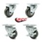 Service Caster 3.5 Inch Gray Polyurethane Wheel Swivel Top Plate Caster Set with 2 Brakes SCC SCC-20S3514-PPUB-TP2-2-TLB-2 - alternate 5